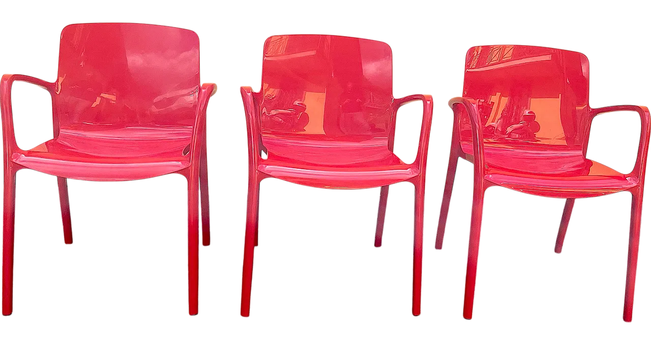 3 Tiffany chairs by Marcello Ziliani for Casprini, 2000s 8