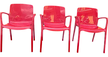 3 Tiffany chairs by Marcello Ziliani for Casprini, 2000s