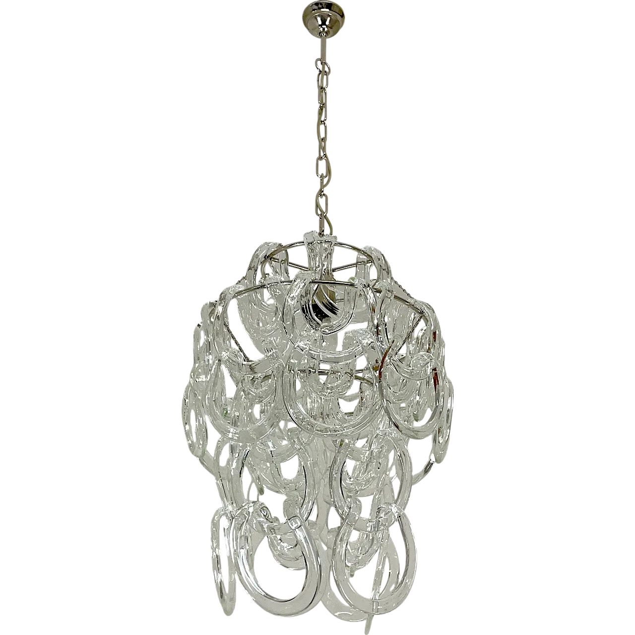 Chandelier in the Giogal Style of Mangiarotti, Murano Italy '70s 13