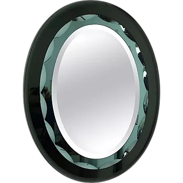 Green mirror Nilo Cristal Art, Italy 60s