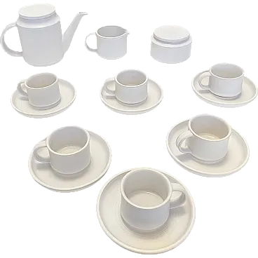 9-Piece White Ceramic Breakfast Set by Franco Bucci for Laboratorio Pesaro