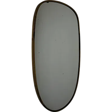 Massive brass oval mirror by Gio Ponti, Italy, 50s