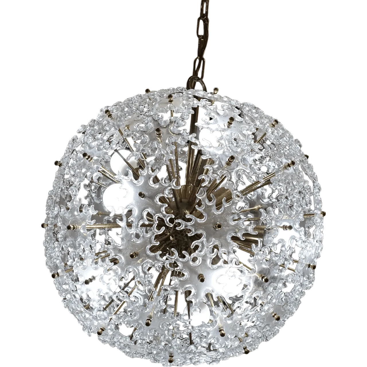 Sputnik Murano glass chandelier half century, Mazzega, Italy, 1960 11