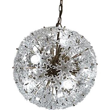 Sputnik Murano glass chandelier half century, Mazzega, Italy, 1960