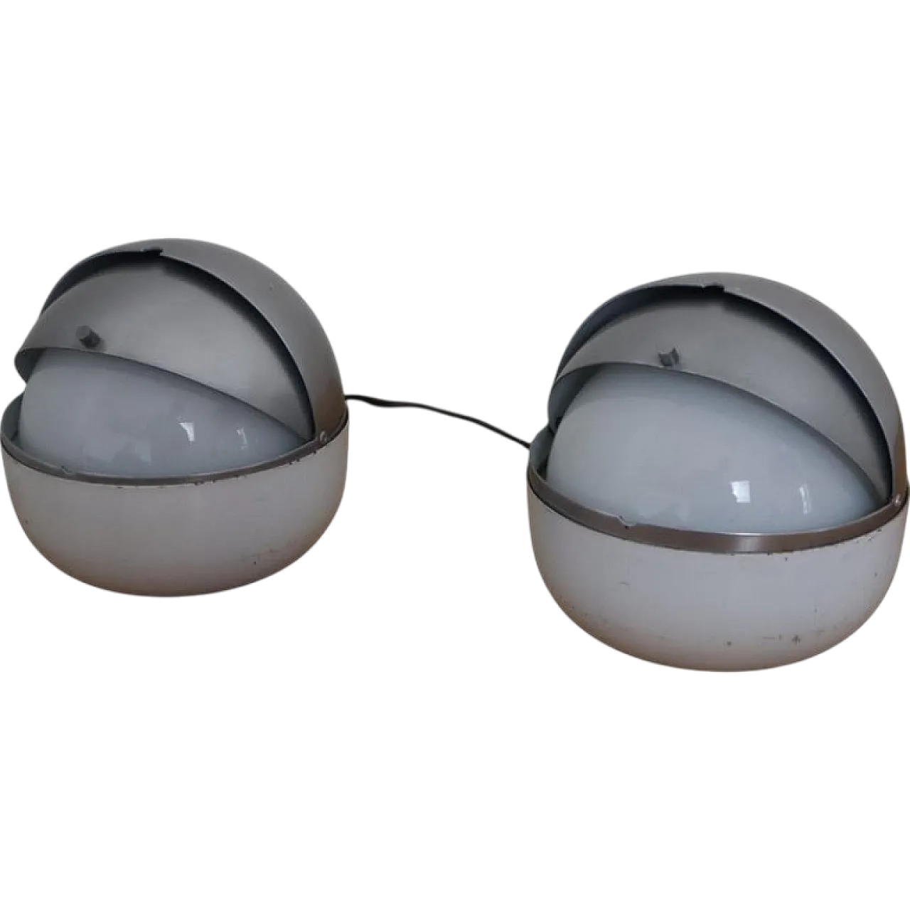 Pair of space Age by Lamperti lamps, Italy, 60s 19