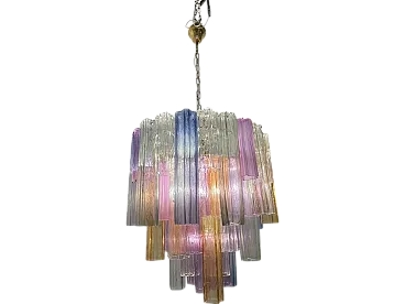 Large Pop Art Murano Glass Tronchi Chandelier, 1970s