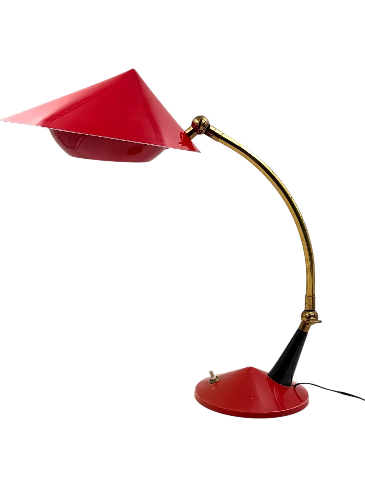 Mid century red desk Lamp, Stilux Milan Italy 1960 ca. 17