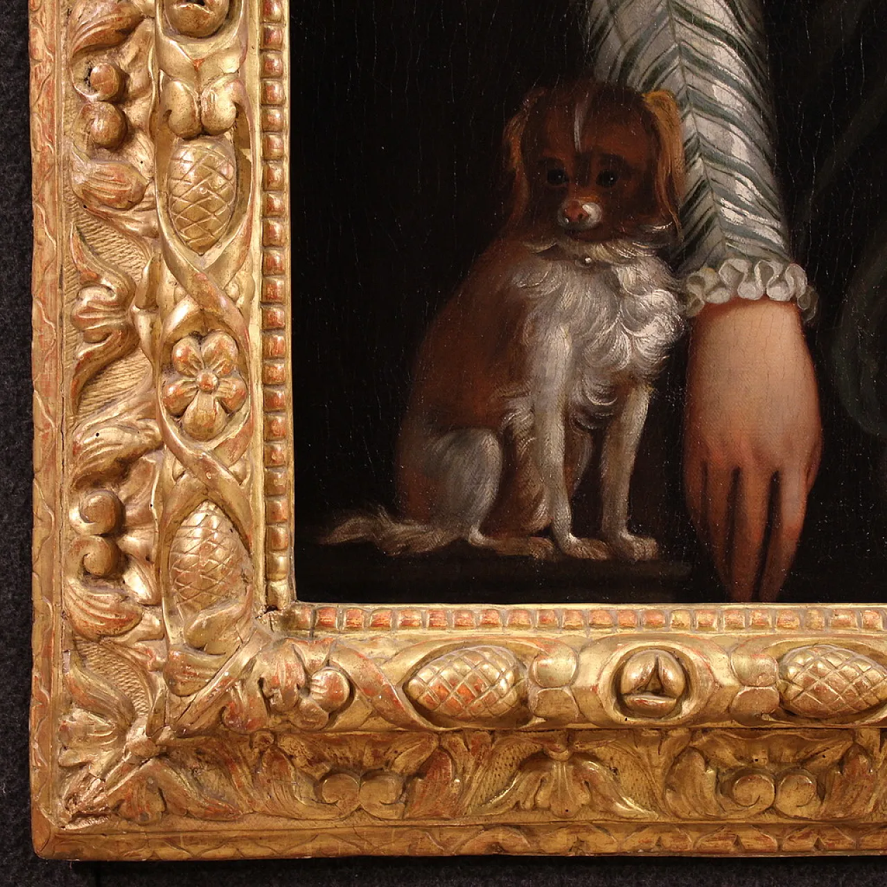 Circle of il Veronese, Portrait of a Lady with a dog, 16th century 5