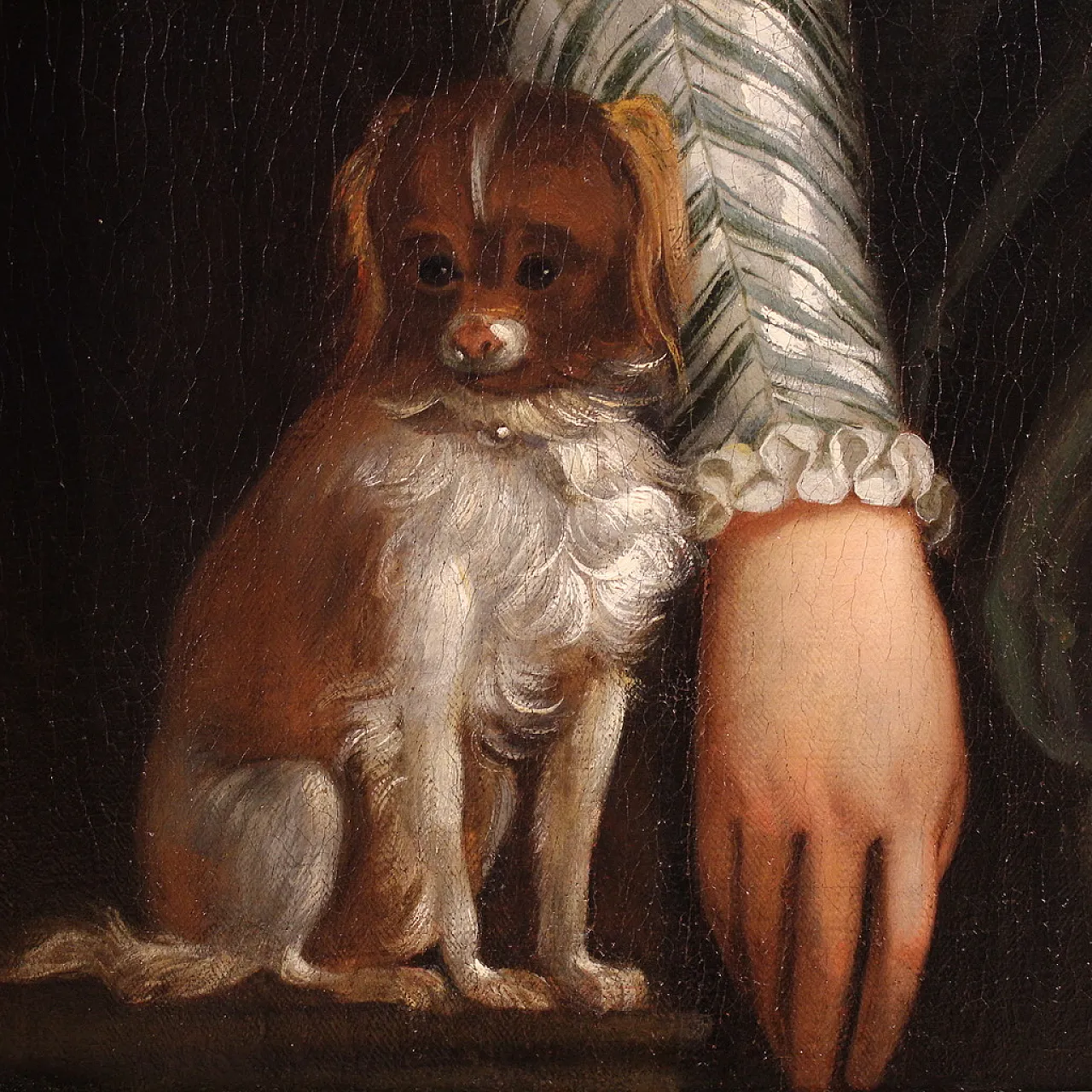 Circle of il Veronese, Portrait of a Lady with a dog, 16th century 11