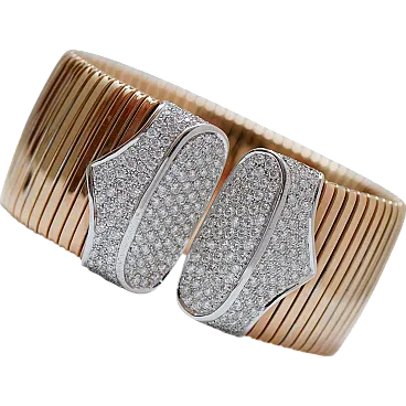 TuboGas bracelet in white and rose gold with diamonds, 1970s