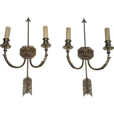 Pair of bronze wall sconces by Louis Gau, 1950s