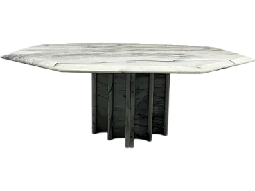 Octagonal white marble coffee table, 1970s