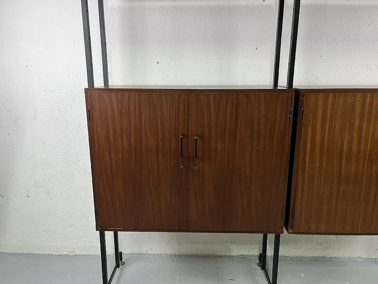 Wood and metal bookcase, 1960s 1