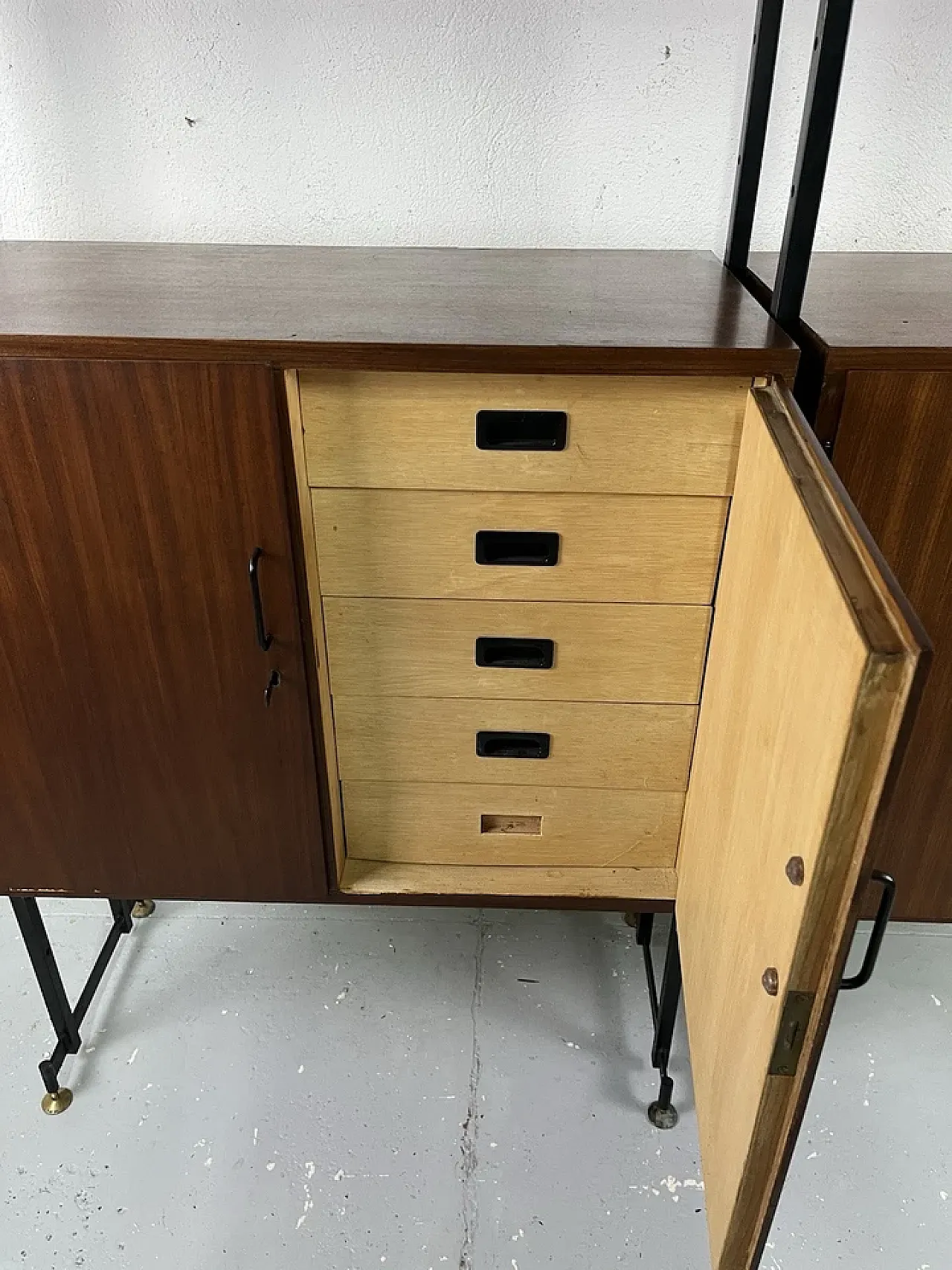 Wood and metal bookcase, 1960s 15