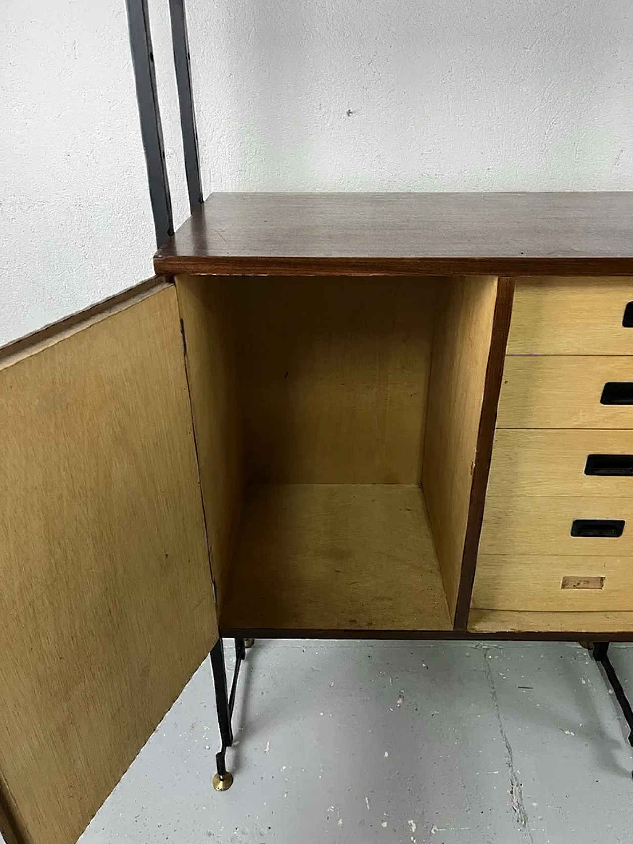 Wood and metal bookcase, 1960s 16