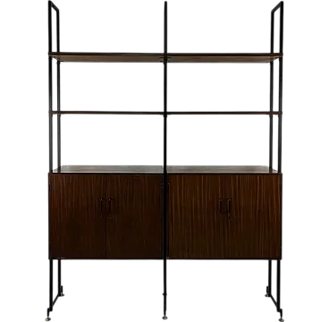 Wood and metal bookcase, 1960s