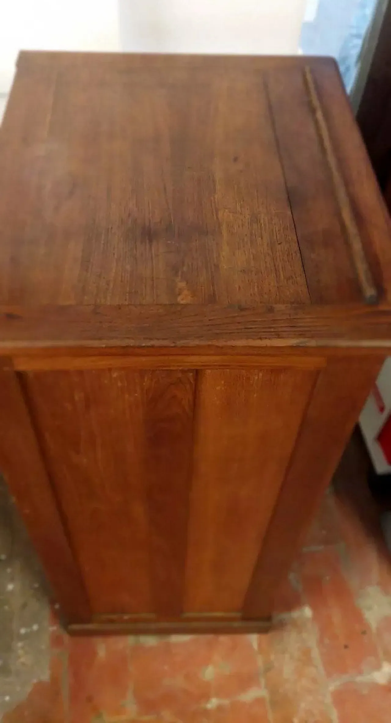 Wooden office cabinet with sliding door and drawers, 20th century 5