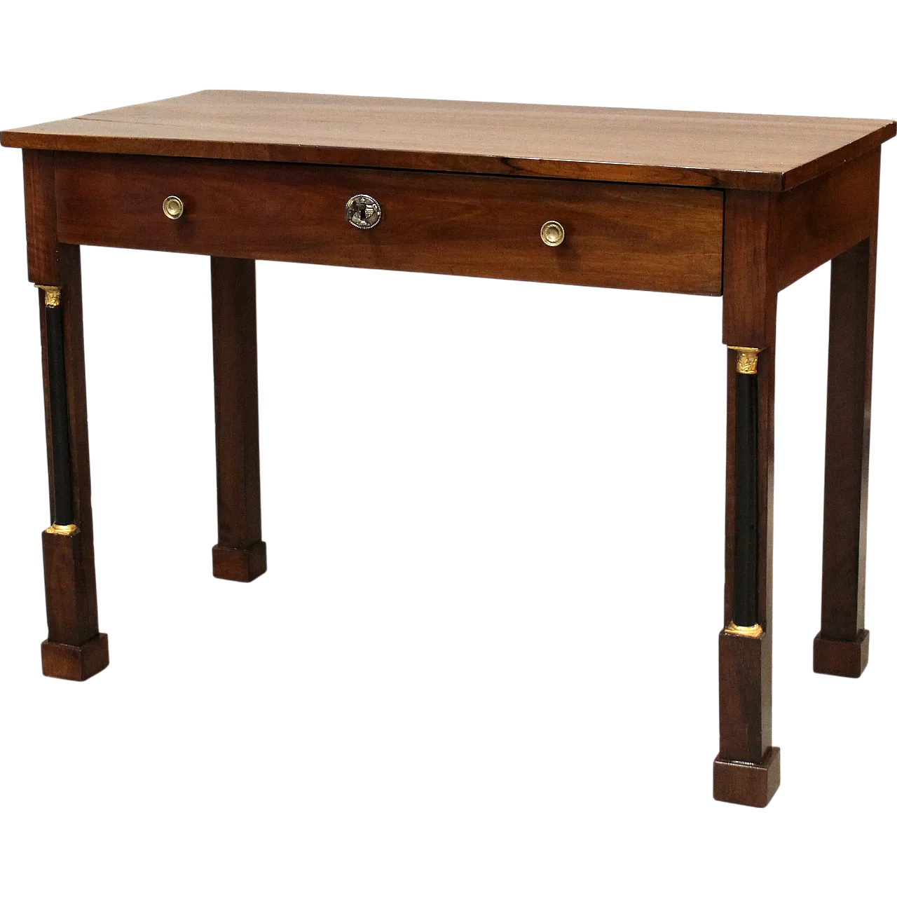 Empire console table desk in walnut, 19th century 13