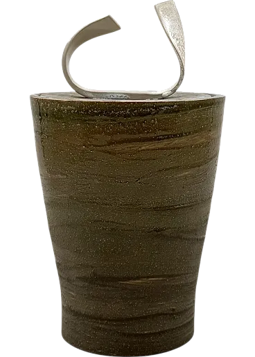 Vaso in ceramica verde scuro Gabriele Bucci, anni 2000