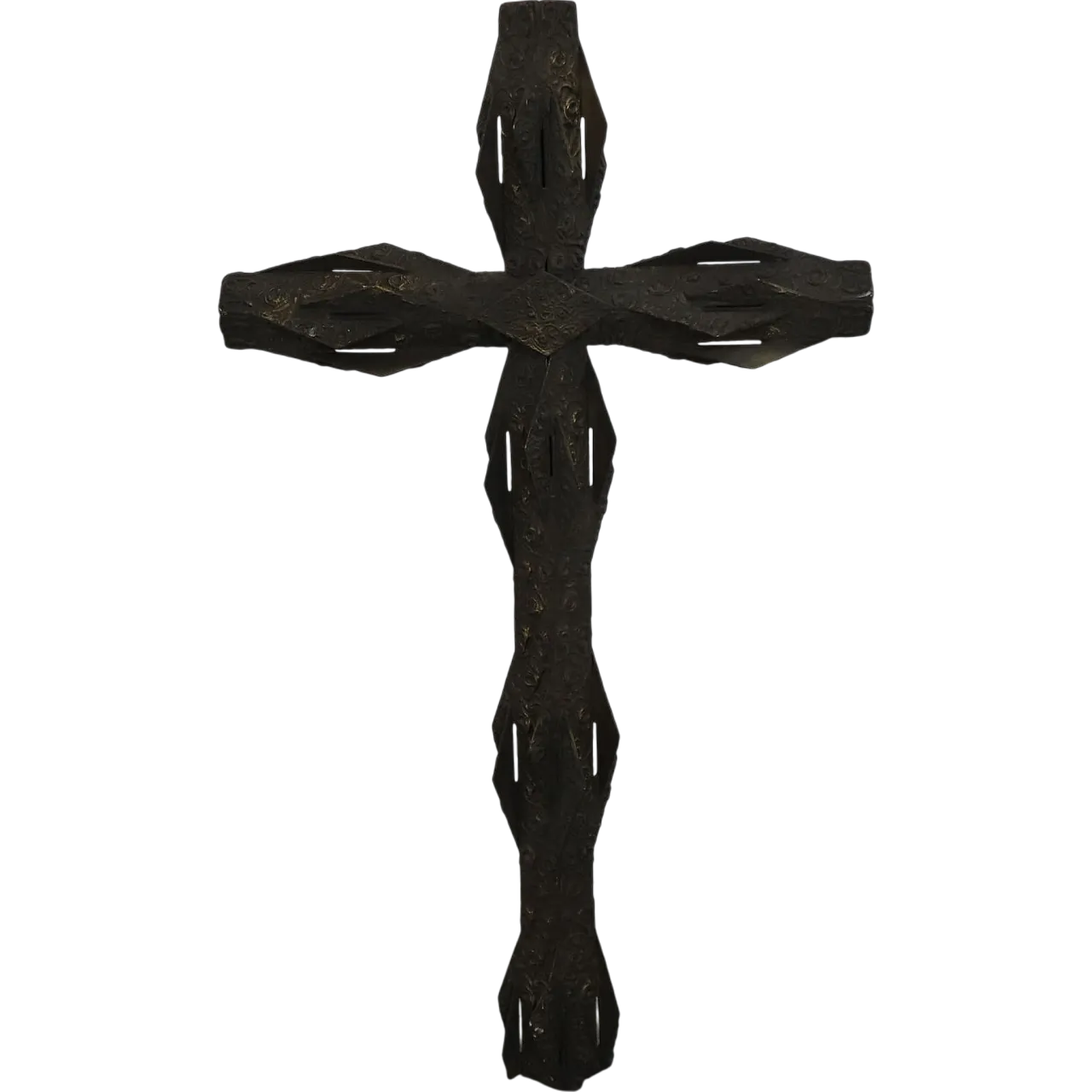 Great Gothic crucifix in bronze fusion, early 20th century 11