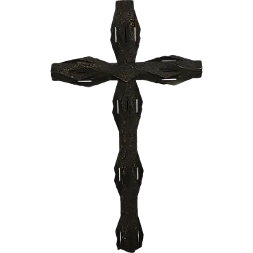 Great Gothic crucifix in bronze fusion, early 20th century