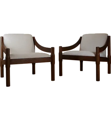 Pair of Carimate 930 armchair by Vico Magistretti, 1960