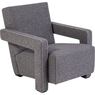 Poltrona 637 Utrecht di Cassina in lana color grigio, 2000