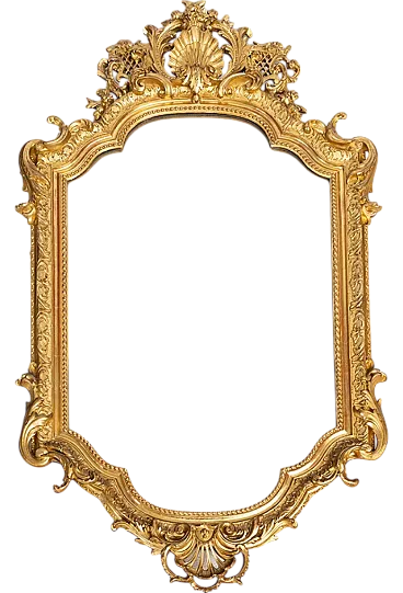 Mirror Napoleon III French in golden and carved wood, 19th century