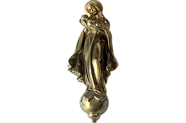 Brass sculpture Mother of God with Child, 1950s