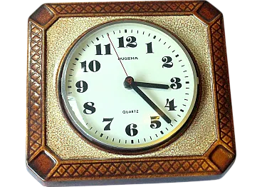 Ceramic clock by Dugena with Junghans-quartz-movement, 70s