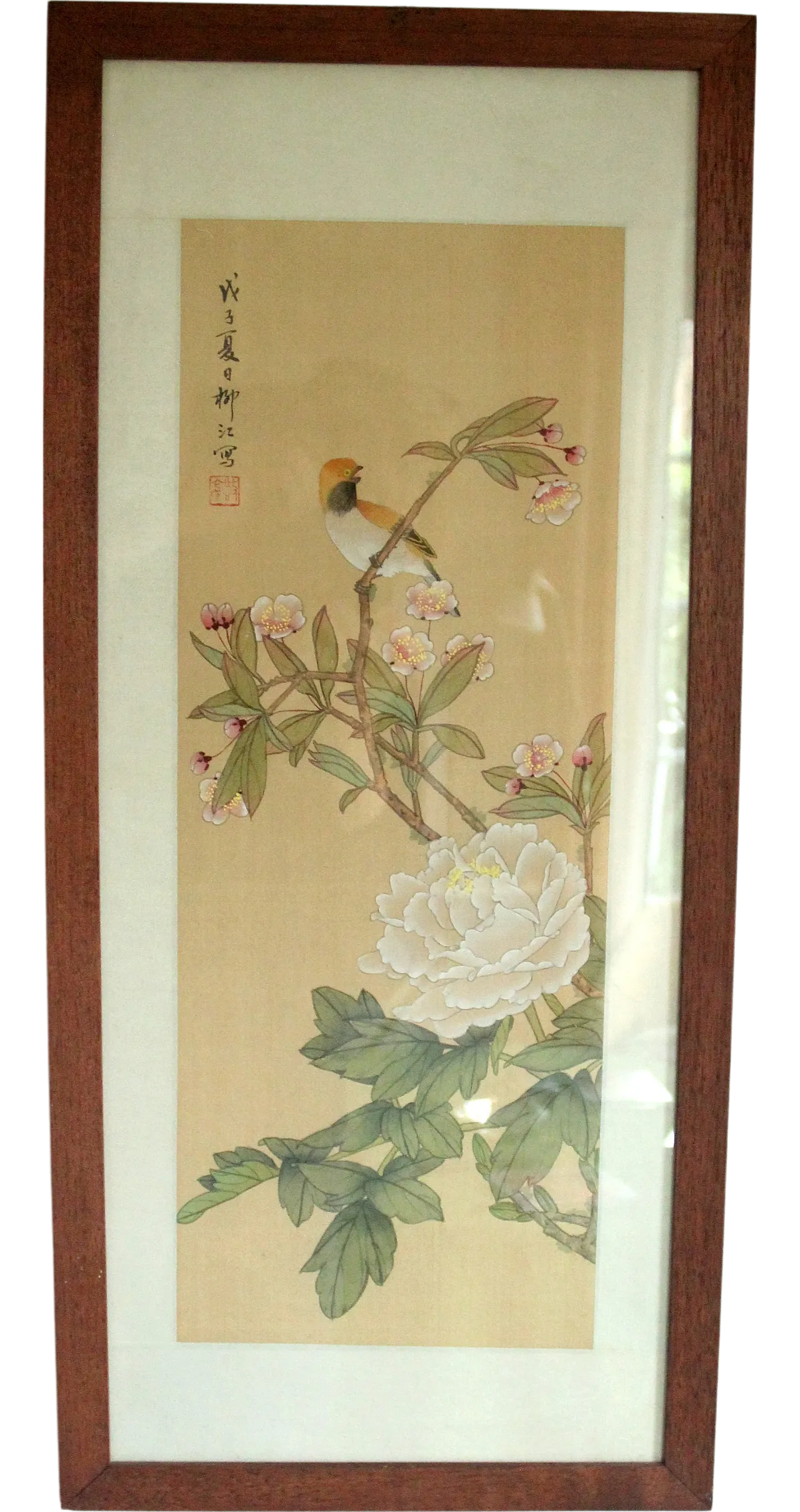 Handpainted japanese wall painting, 70s 8