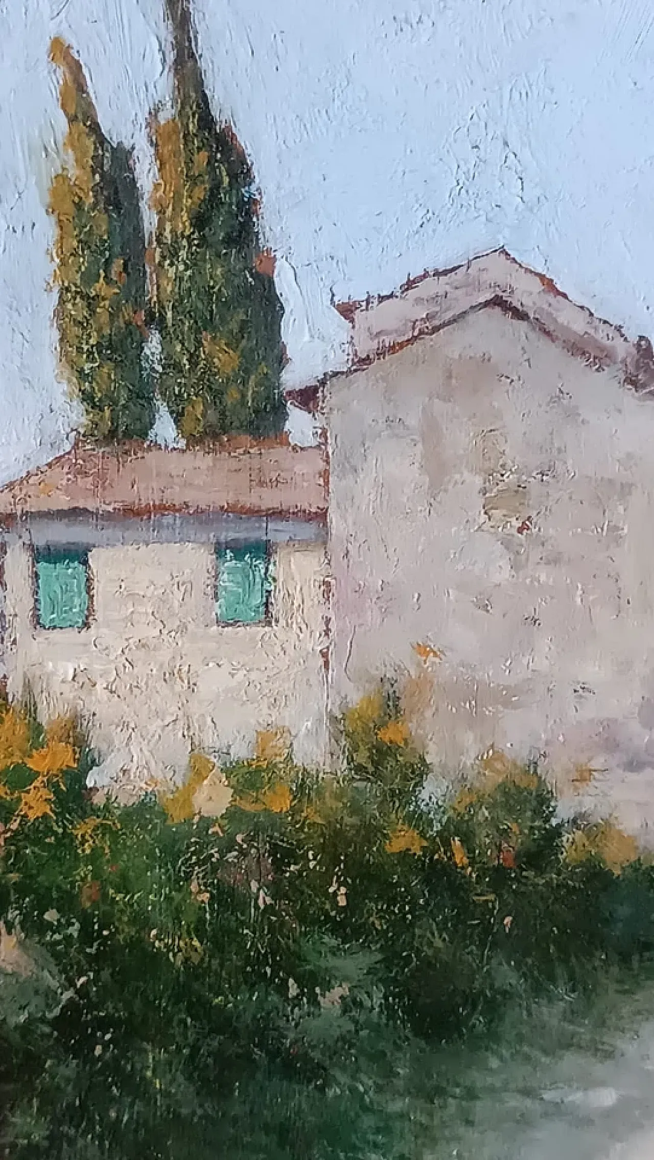 Tuscan foreshortening by Gino Tommasi, oil on panel, 20th century 9