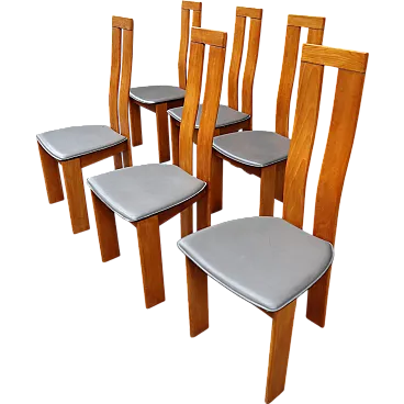 6 chairs by Mario Marenco for Mobil Girgi, Italy, 70s