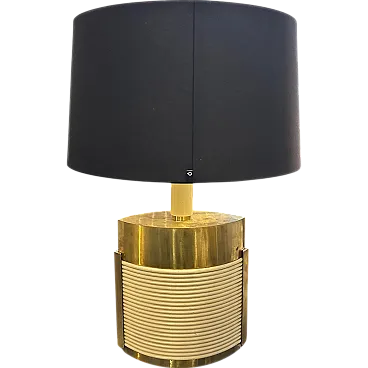 Sculptural brass table lamp by Tommaso Barbi, 1970s