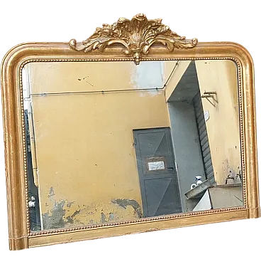 Louis Philippe Fireplace Mirror in gilded wood, 19th century